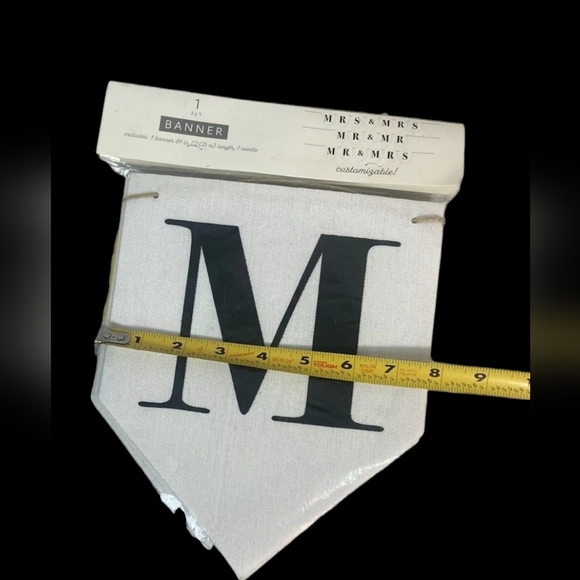 MRS & MRS, MR & MR, MR & MRS Wedding Banner White Burlap Fabric Twine 81” NEW - Picture 4 of 7